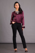 Charger l'image dans la galerie, Blusa Bordeaux in seta pura