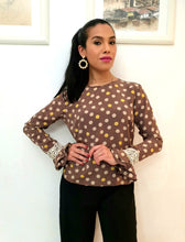 Charger l'image dans la galerie, Blusa a pois (poà) in seta pura