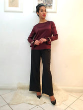 Charger l'image dans la galerie, Blusa Bordeaux in seta pura