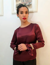 Charger l'image dans la galerie, Blusa Bordeaux in seta pura